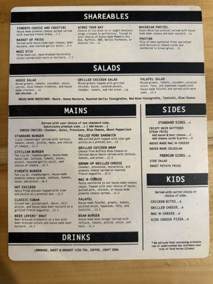 Menu photo 1 Civilian Brewing Corps Spencer, IN
