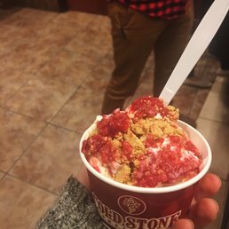 Child sized Sweet Cream, with raspberries and graham cracker crumbs. Child sized Sweet Cream, with raspberries and graham cracker crumbs.