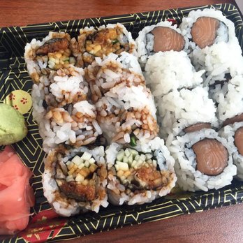 Hibachi 2 Go - My 2 roll lunch special: eel w/ cucumber on the left and tuna roll on the right. - Sushi Bars Near Me - Philadelphia, Pennsylvania
