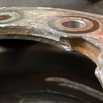 Pep Boys - The flange of one of the ruined wheels. Crushed in from the backside from bad mounting. - Auto Repair Near Me - Chattanooga, Tennessee Pep Boys - The flange of one of the ruined wheels. Crushed in from the backside from bad mounting. - Auto Repair Near Me - Chattanooga, Tennessee