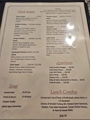 Menu photo 2 Sidewalk Cafe Denton, TX