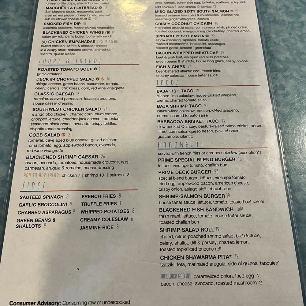 Deck 84 - Menu - New American Near Me - Delray Beach, Florida Deck 84 - Menu - New American Near Me - Delray Beach, Florida