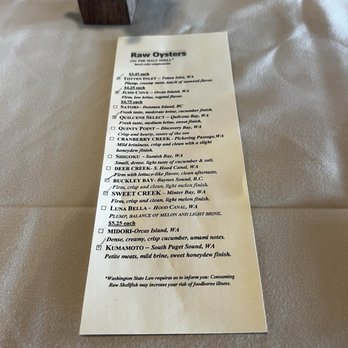 The Oyster Bar - Seafood Near Me - Bow, Washington