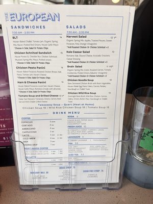 Menu photo 2 The European Springfield, MO Menu photo 2 The European Springfield, MO