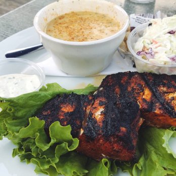Fish House Grill - Blackened mahi mahi with clam chowder and coleslaw - Seafood Near Me - Wilmington, North Carolina Fish House Grill - Blackened mahi mahi with clam chowder and coleslaw - Seafood Near Me - Wilmington, North Carolina