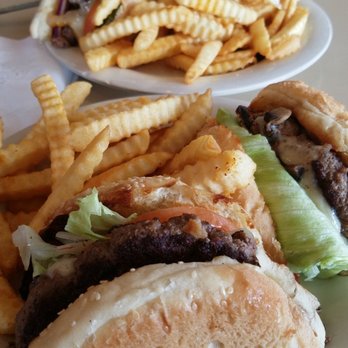 Irene's Cafe - Top: California Burger & Fries Bottom: Mushroom Burger & Fries - American Near Me - Fresno, California Irene's Cafe - Top: California Burger & Fries Bottom: Mushroom Burger & Fries - American Near Me - Fresno, California