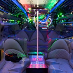 Royal Limos OKC - The back several seats of the best party bus OKC offers!