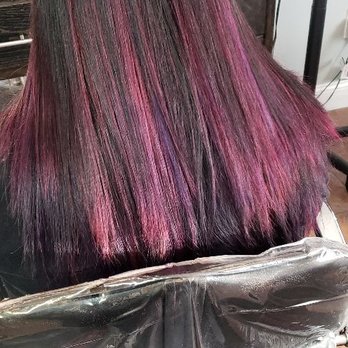 Twisted Roots Salon - Peek-a-boo wild orchid and garnet hi lights! - Hair Salons Near Me - Fall River, Massachusetts Twisted Roots Salon - Peek-a-boo wild orchid and garnet hi lights! - Hair Salons Near Me - Fall River, Massachusetts