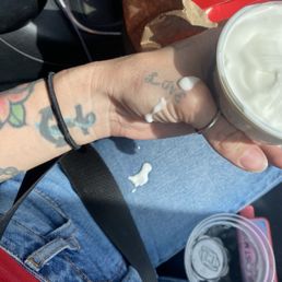 Melted sundae I was giving after they forgot our food until the third time asking for the order.. so these sat on the counter melting