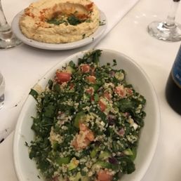Fantastic tabouli and hummus!