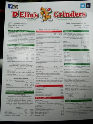Menu photo 5 D'Elia's Grinders Riverside, CA Menu photo 5 D'Elia's Grinders Riverside, CA