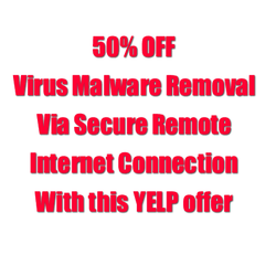 Mikes Computer Repair - 50 % off Virus Malware Removal with this offer