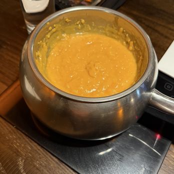 The Melting Pot - One of our friends is dairy free, so this is the vegan cheddar, which had a good flavor, but a bit of an odd consistency. - Fondue Near Me - Glendale, Arizona The Melting Pot - One of our friends is dairy free, so this is the vegan cheddar, which had a good flavor, but a bit of an odd consistency. - Fondue Near Me - Glendale, Arizona