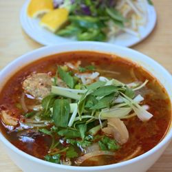 Pho Family - Bun Bo Hue pretty good! Love the homemade Cha