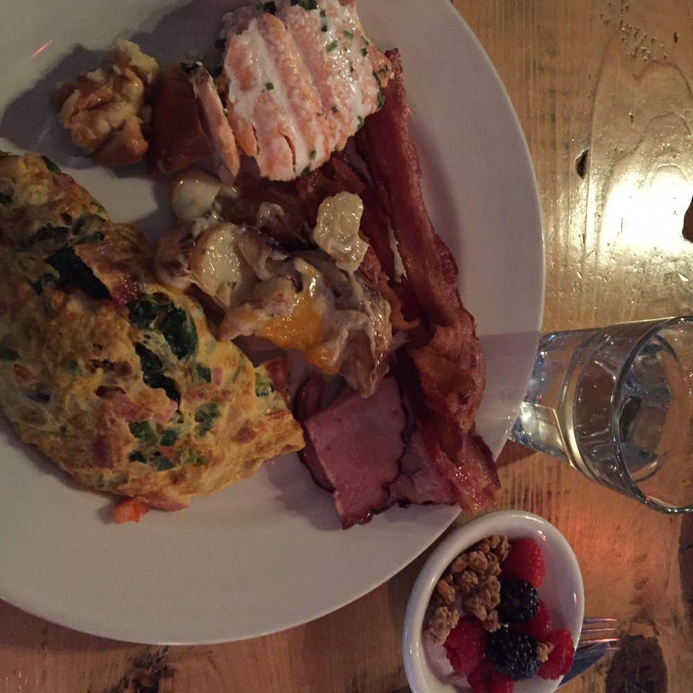 Table Mesa - Brunch on Sunday morning. Made to ryder omelette, salmon, cheesy potatoes, maple bacon and ham! - Latin American Near Me - Bentonville, Arkansas Table Mesa - Brunch on Sunday morning. Made to ryder omelette, salmon, cheesy potatoes, maple bacon and ham! - Latin American Near Me - Bentonville, Arkansas