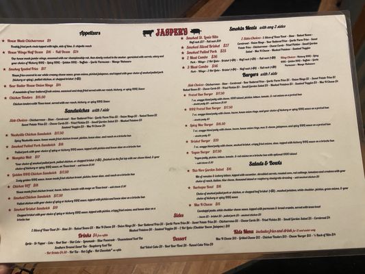 Menu photo 6 Jasper's Barbeque Big Bear Lake, CA