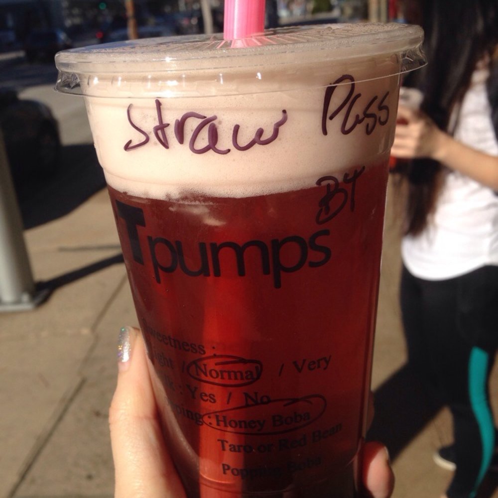 Tpumps - Pasadena - Strawberry passion peach black tea with boba - Bubble Tea Near Me - Pasadena, California Tpumps - Pasadena - Strawberry passion peach black tea with boba - Bubble Tea Near Me - Pasadena, California