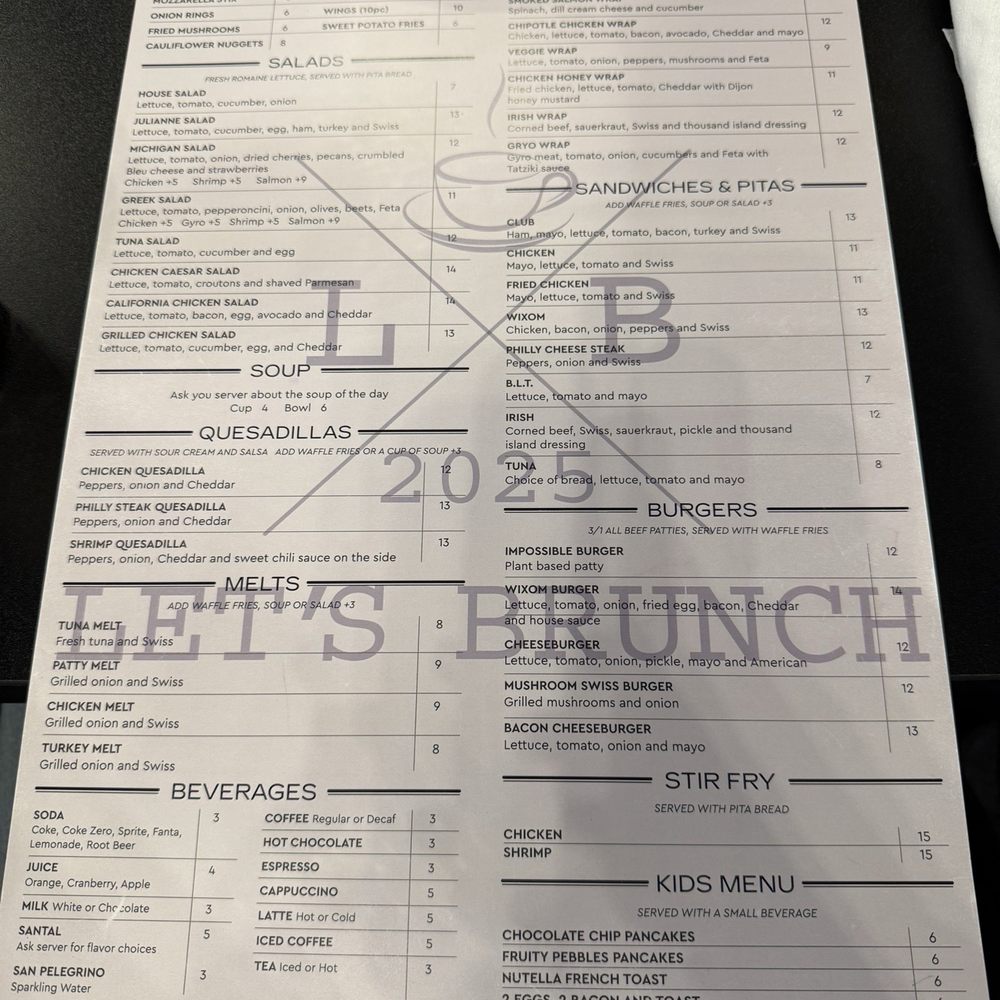 Let’s Brunch - Menu (1 of 2) - Breakfast & Brunch Near Me - Wixom, Michigan