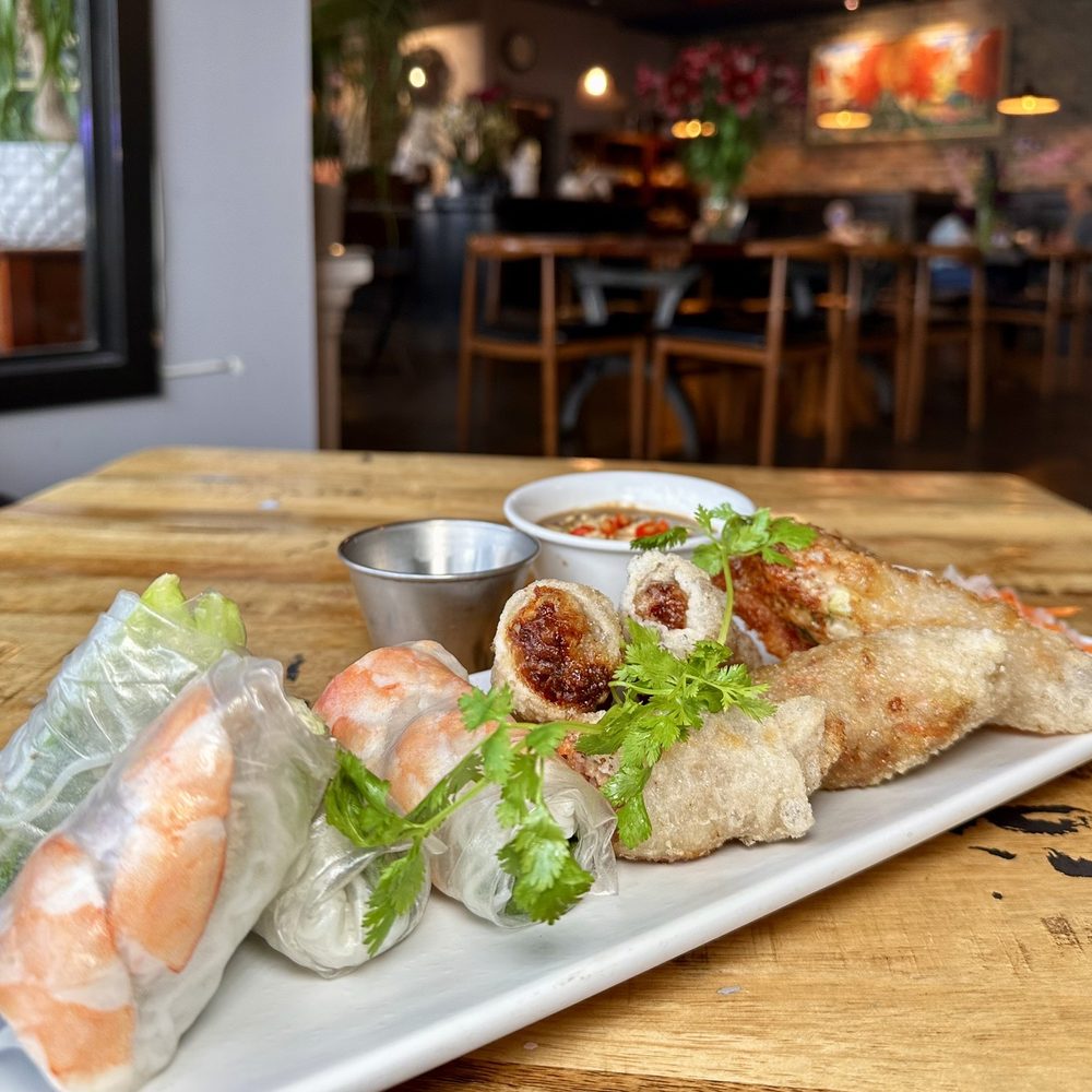 Kim's Pho Kitchen + Bar - Rolls Sampler - Vietnamese Near Me - Fairfax, Virginia Kim's Pho Kitchen + Bar - Rolls Sampler - Vietnamese Near Me - Fairfax, Virginia