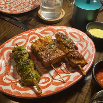 Causa Amazonia - Brussels sprouts, pork belly and chicken skewers - Tapas/Small Plates Near Me - Washington, DC, District of Columbia Causa Amazonia - Brussels sprouts, pork belly and chicken skewers - Tapas/Small Plates Near Me - Washington, DC, District of Columbia