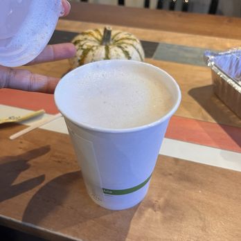 A & J King Artisan Bakers - Latte with almond milk - Bakeries Near Me - Salem, Massachusetts