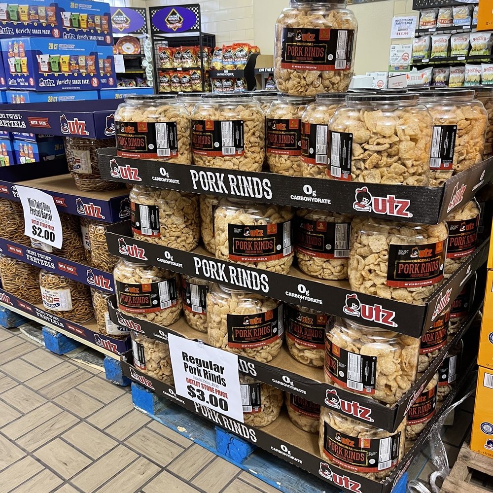 Utz Factory Outlet Store - a display of food items - Pretzels Near Me - Hanover, Pennsylvania Utz Factory Outlet Store - a display of food items - Pretzels Near Me - Hanover, Pennsylvania