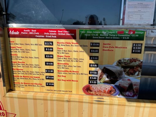 Menu photo 3 El Taco De Oro Milpitas, CA
