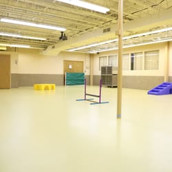 New Beginnings K-9 Training - The Rock Room is one of our group training rooms and is also great for rainy day playtimes for daycare and boarding.