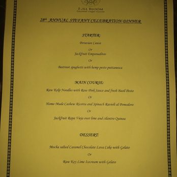 Full Bloom Vegan - Special menu for the dinner. - Vegan Near Me - Miami Beach, Florida Full Bloom Vegan - Special menu for the dinner. - Vegan Near Me - Miami Beach, Florida