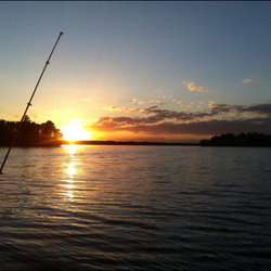 Pine Acres Resort - Beautiful Sunset on the beach of Prairie Lake.
