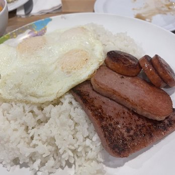 Aloha Specialties - Aloha breakfast plate - rice, eggs, spam and Portuguese sausage - Hawaiian Near Me - Las Vegas, Nevada Aloha Specialties - Aloha breakfast plate - rice, eggs, spam and Portuguese sausage - Hawaiian Near Me - Las Vegas, Nevada