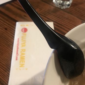 Fujiya Ramen - The spoon also holds on to the side of the bowl, to avoid falling in. - Ramen Near Me - Middletown, Connecticut