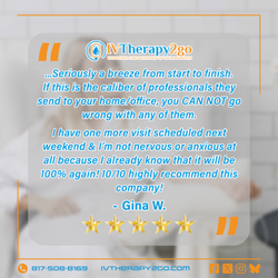 IVTherapy2go - Thanks Gina! #MobileIV #hydration therapy delivered to your home or office #IVTherapy2Go #MobileIVTherapy #IVHydration #IV #IVNearMe