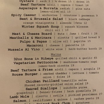 Valentina - Menu - Seafood Near Me - Encinitas, California