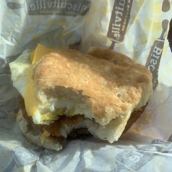 Biscuitville - Fried Pork Chop Egg & Cheese Biscuit - Southern Near Me - Durham, North Carolina