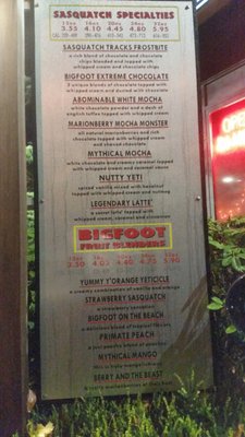 Menu photo 3 BigFoot Java Issaquah, WA