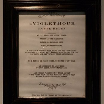 The Violet Hour - Rules - New American Near Me - Chicago, Illinois