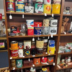Tons of tobacco and coffee tins
