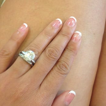 Mission Nails - French shellac with light pink base and white tip - Nail Salons Near Me - San Diego, California