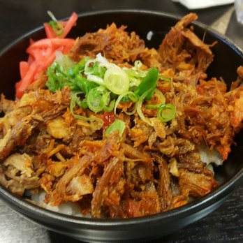 Ramen Naruto - Spicy charsu bowl - add on from combo. It's like pulled pork instead of cubed pork like other places...or maybe they got our order wrong? - Ramen Near Me - Azusa, California