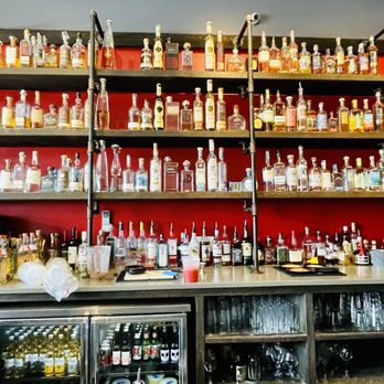 Baja 328 - Tequila on top of photo, Mexican beer in the coolers below - Cocktail Bars Near Me - Beacon, New York