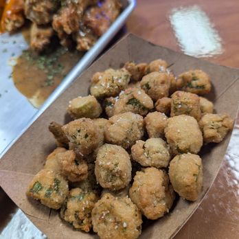 Hustle Wing - Fried okra! - Chicken Wings Near Me - Horse Shoe, North Carolina
