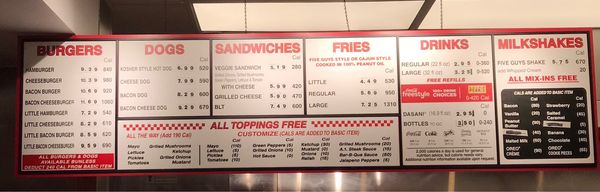 Menu photo 4 Five Guys Reno, NV Menu photo 4 Five Guys Reno, NV