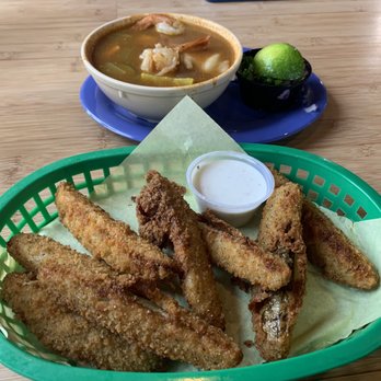 Fish Shack - Fried pickles and seafood soup - Seafood Near Me - Richardson, Texas Fish Shack - Fried pickles and seafood soup - Seafood Near Me - Richardson, Texas