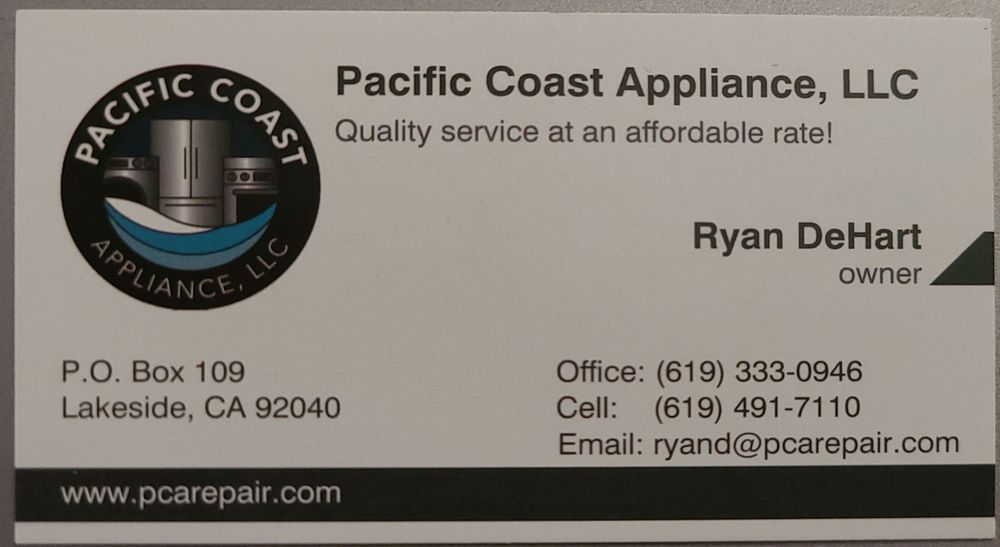 PACIFIC COAST APPLIANCE Updated September 2024 17 Reviews