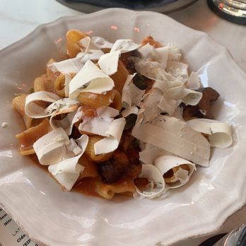 San Morello - Primi: Rigatoni (vegetarian) - "alla norma," roasted eggplant, basil, ricotta salata - Italian Near Me - Detroit, Michigan San Morello - Primi: Rigatoni (vegetarian) - "alla norma," roasted eggplant, basil, ricotta salata - Italian Near Me - Detroit, Michigan