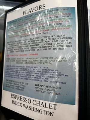 Menu photo 4 Espresso Chalet Gold Bar, WA
