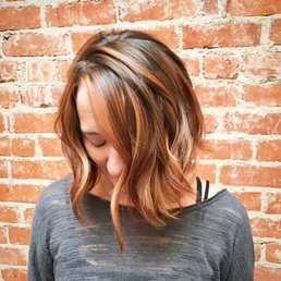 Love my new cut and color! Copper gold balayage and new bob cut! Love my new cut and color! Copper gold balayage and new bob cut!