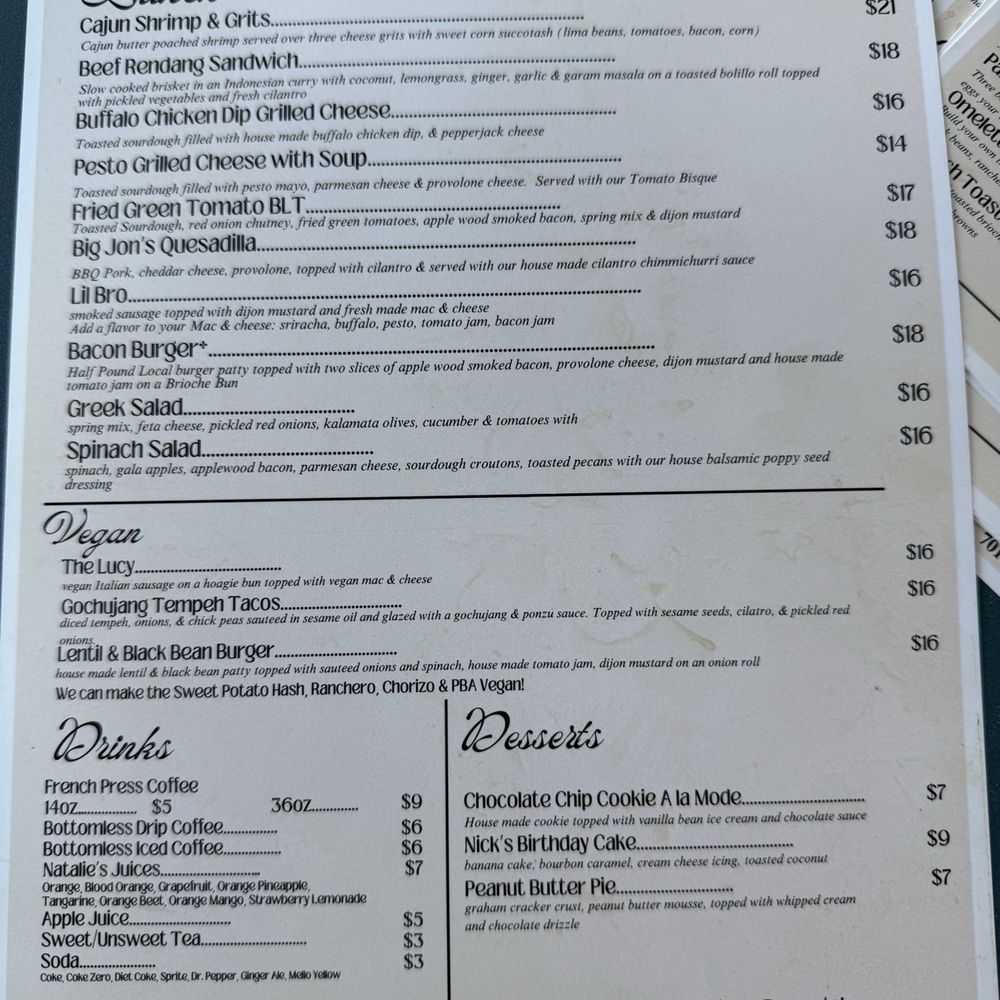 Lunch menu Lunch menu