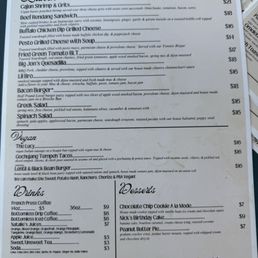 Lunch menu